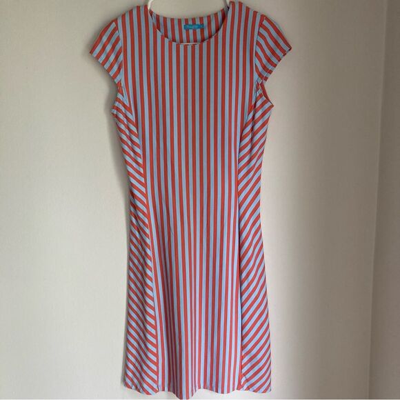 J. Mclaughlin women’s Helena Dress size XS. Sea blue and coral color. EUC! 😍 - Picture 6 of 9